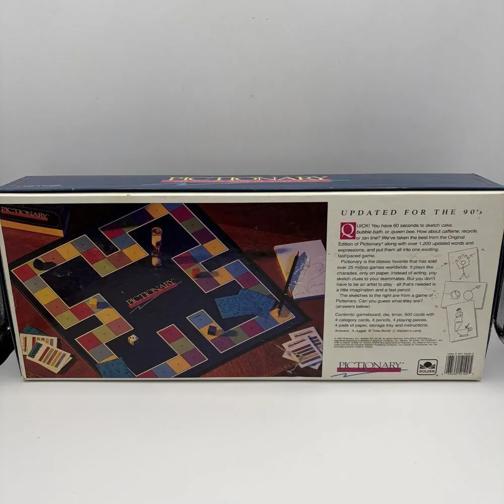 Pictionary Updated For The 90's Classic Board Game from 1993 COMPLETE